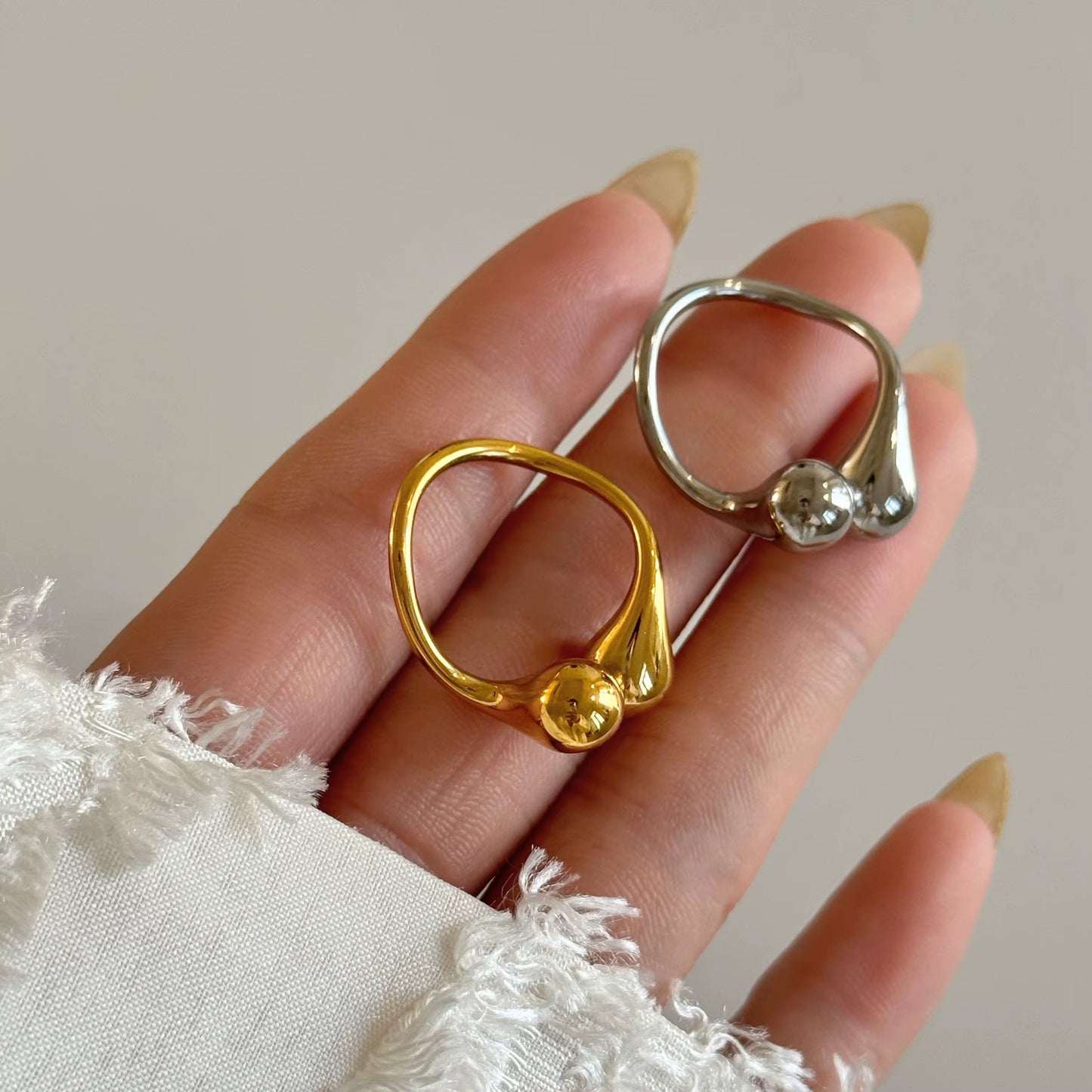 Sculpted Adjustable Cuff Ring