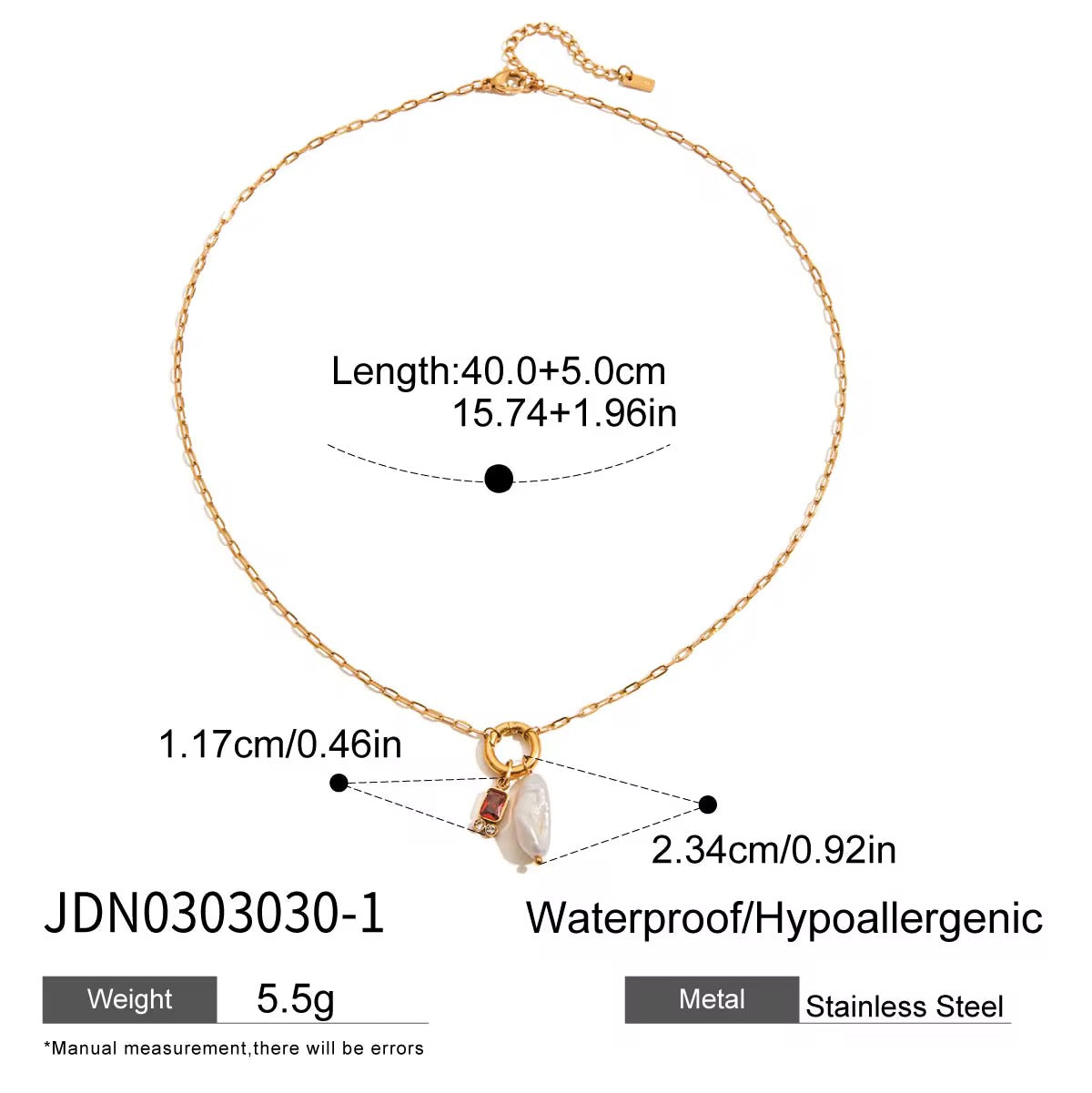 Birthstone & Pearl Charm Necklace