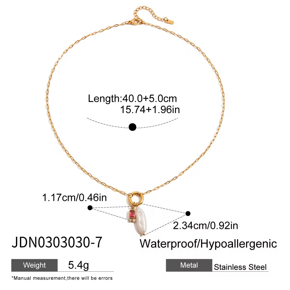 Birthstone & Pearl Charm Necklace