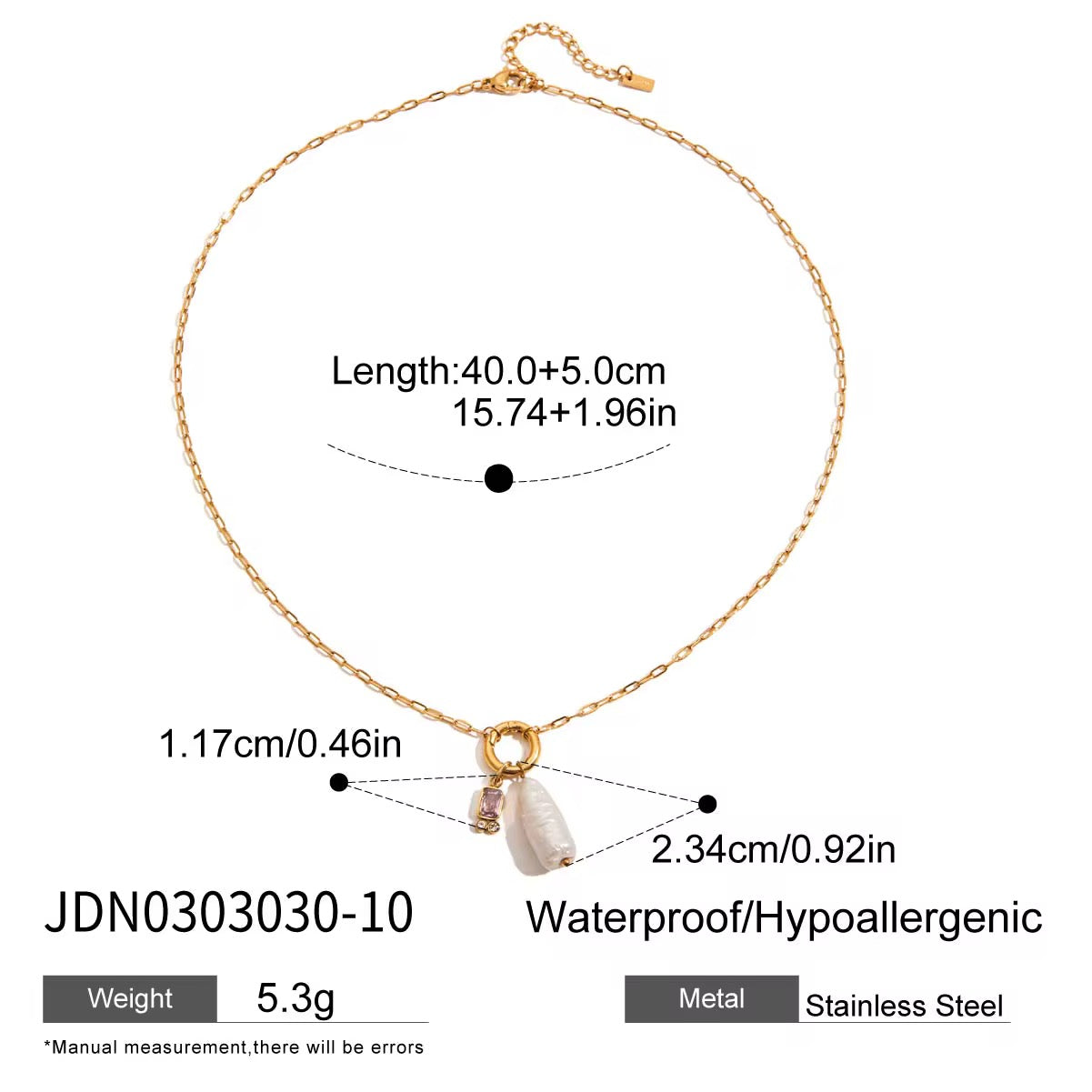 Birthstone & Pearl Charm Necklace