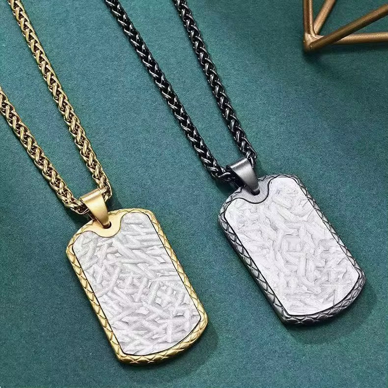 The Hammered Steel Dog Tag