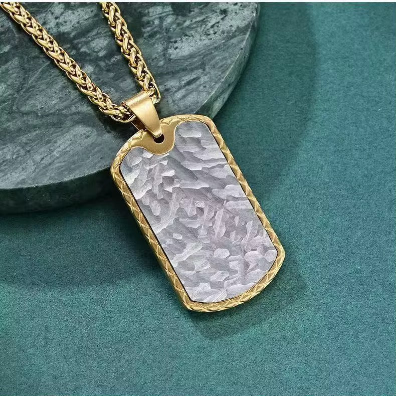 The Hammered Steel Dog Tag