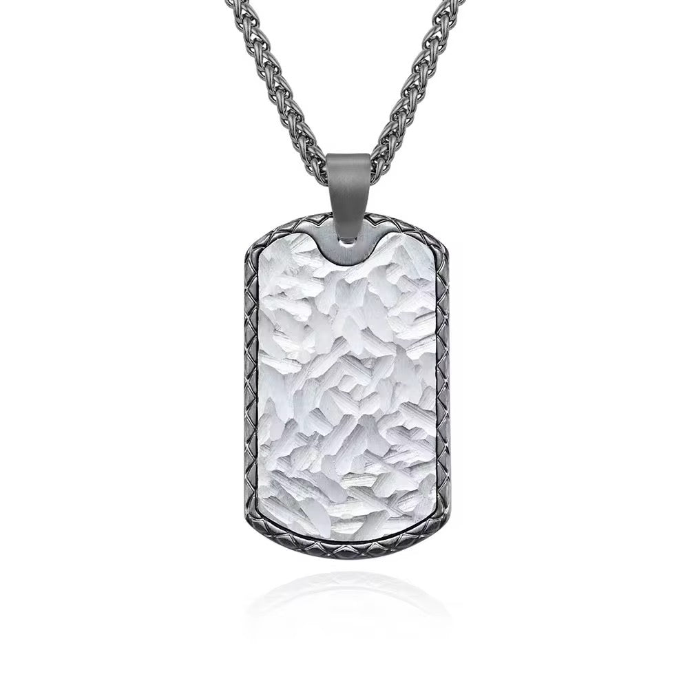 The Hammered Steel Dog Tag