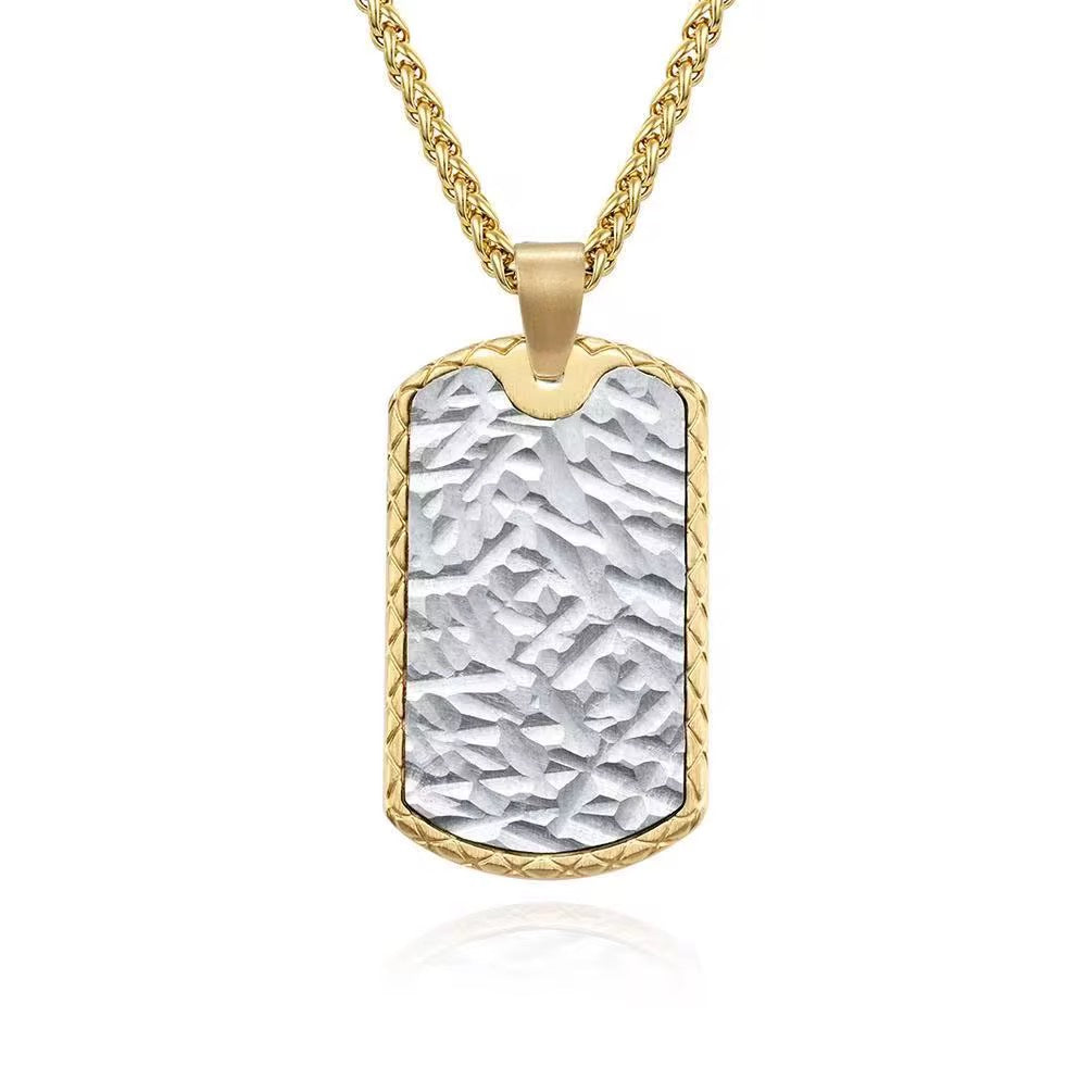 The Hammered Steel Dog Tag