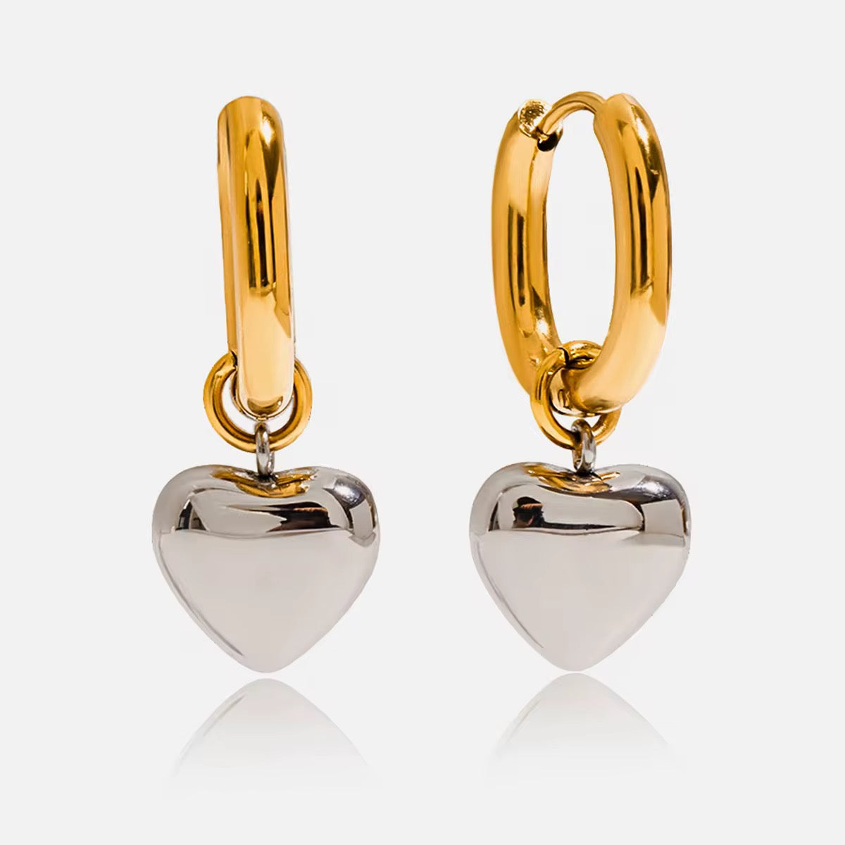 The Golden Heart Drop Hoops