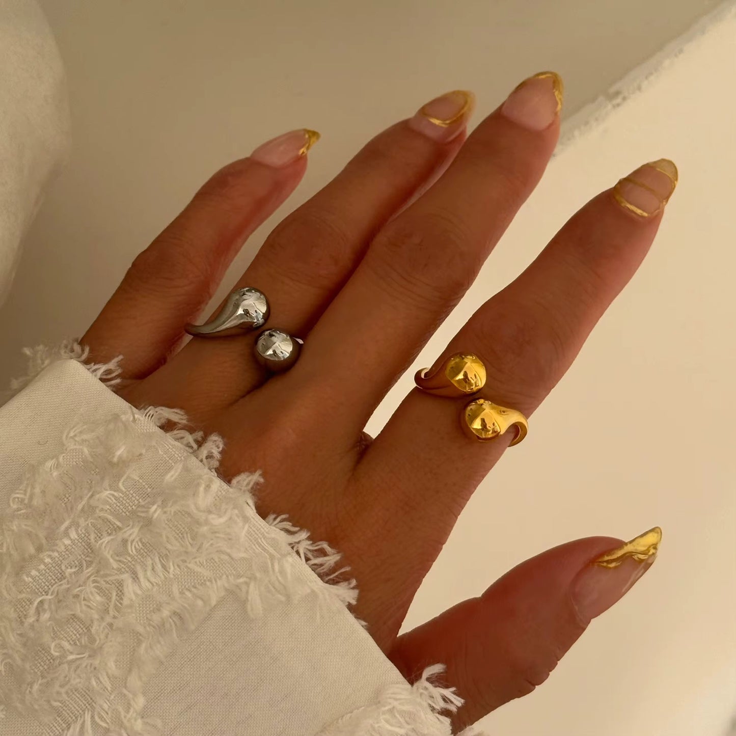Sculpted Adjustable Cuff Ring
