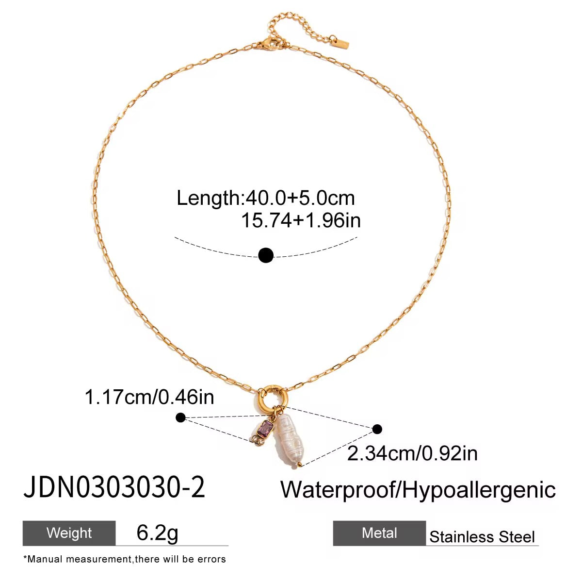 Birthstone & Pearl Charm Necklace