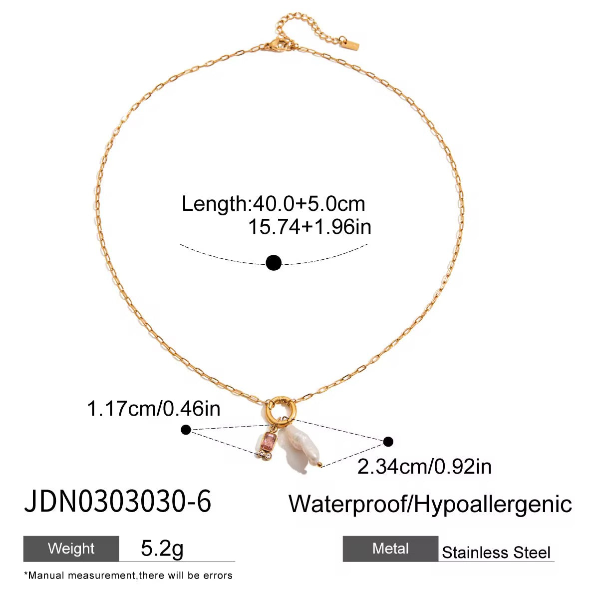 Birthstone & Pearl Charm Necklace