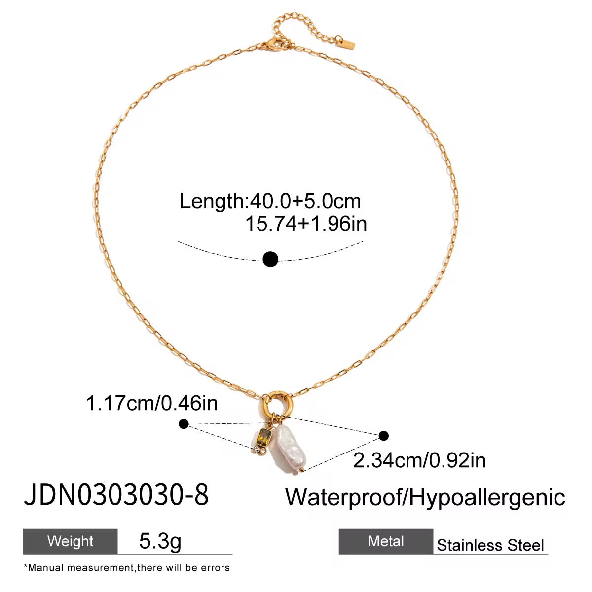 Birthstone & Pearl Charm Necklace