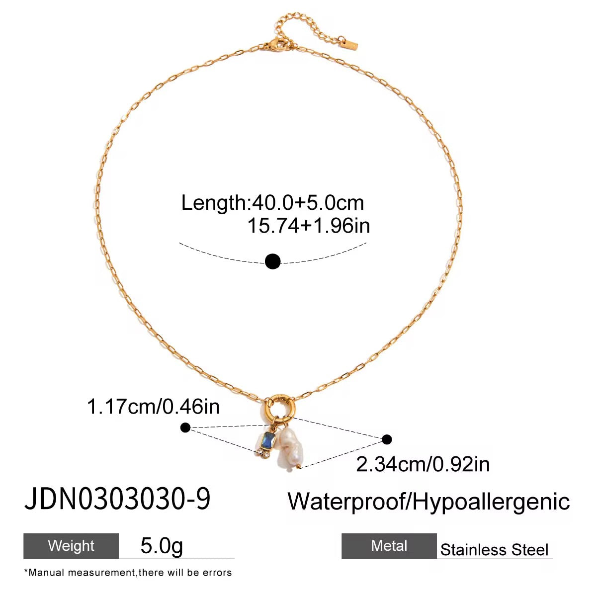 Birthstone & Pearl Charm Necklace