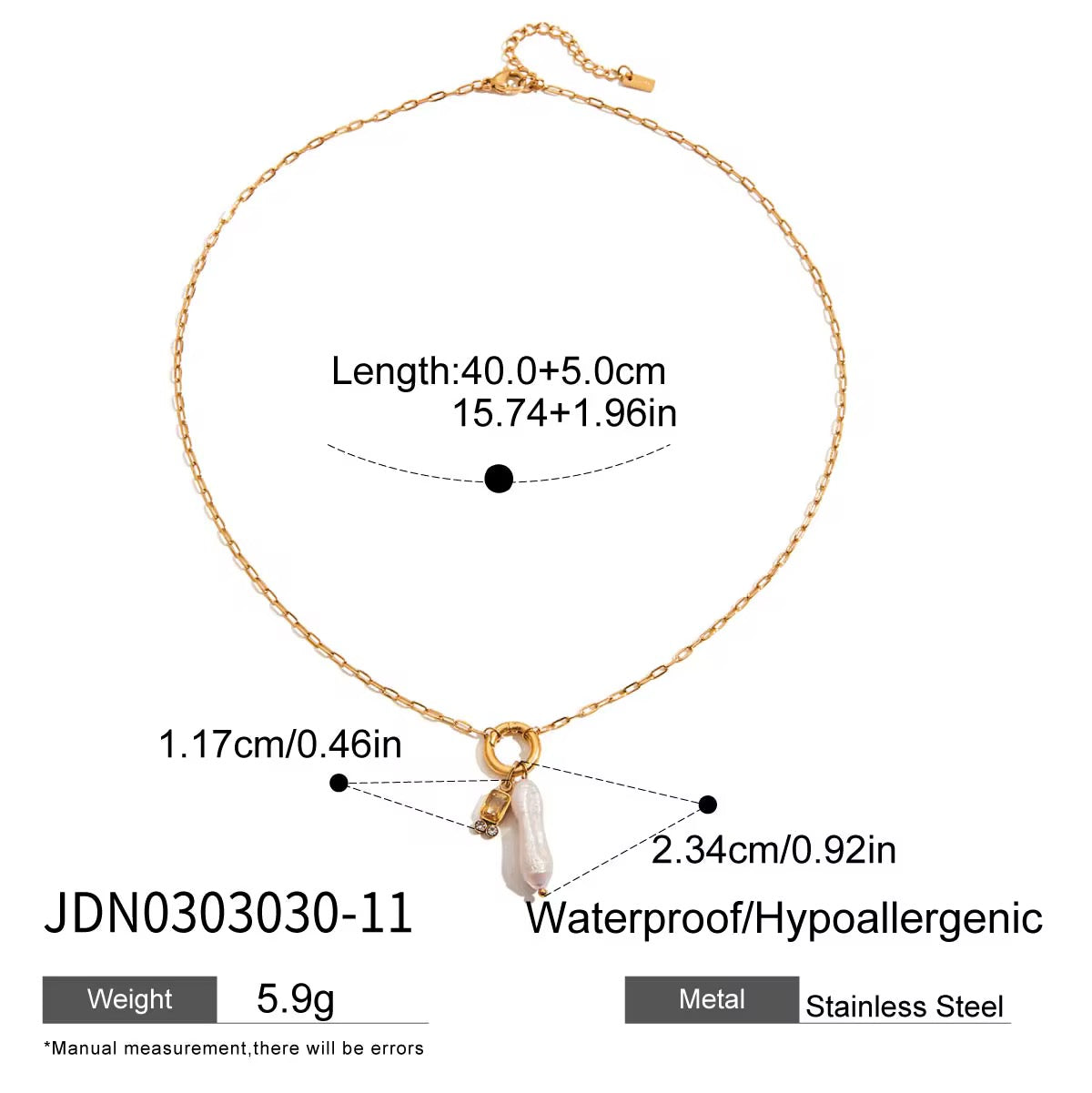 Birthstone & Pearl Charm Necklace
