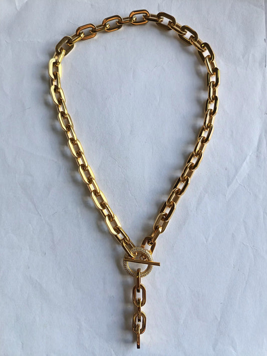 Beaux Bold Crystal Toggle Necklace
